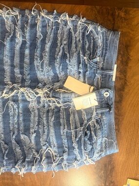 Levi's Blue Distressed Frayed Denim Skirt